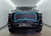 Зимняя заглушка радиатора на стяжке верх для Foton Tunland V9 I